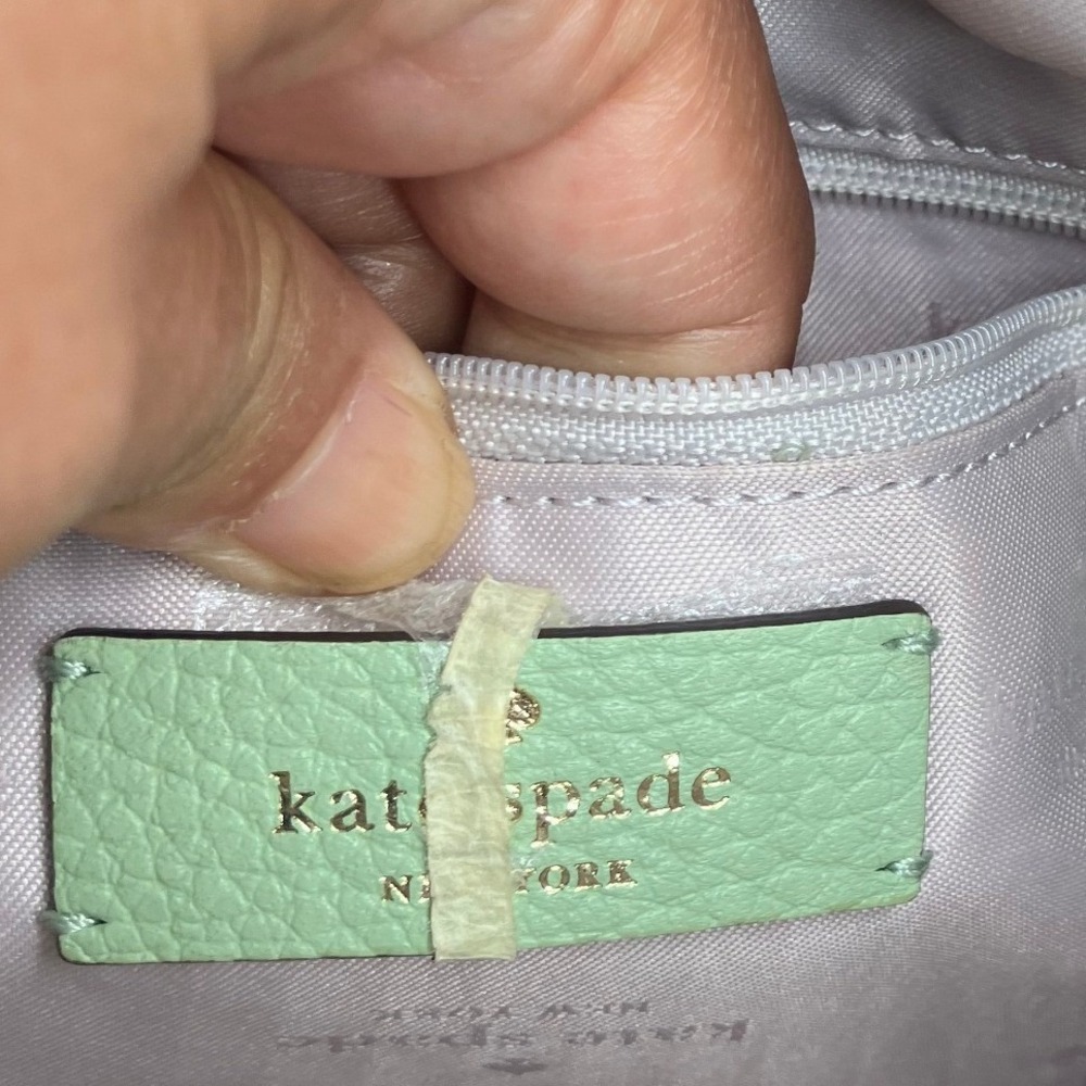 Kate Spade Mint Green Pebbled Leather Crossbody Bag Gold Hardware PXRU7507 - Picture 8 of 8